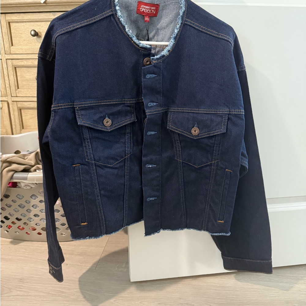 Johnny Was Dark Blue Denim Jacket